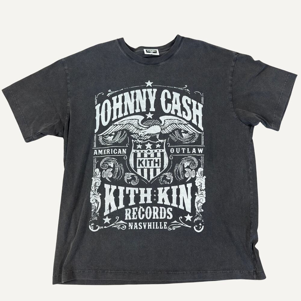 Kith Records for Johnny Cash Outlaw Records Vintage Tee Black Size XL
